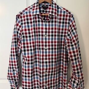 Banana Republic Camden fit Men's Non-Iron Plaid Shirt - Red, Blue, White